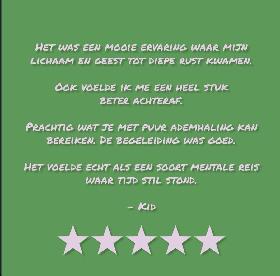 Review van een deelnemer aan de ademsessie